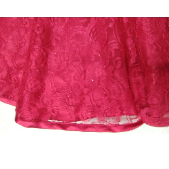 Jona Michelle Party Dress Red Lace‎ Flower Girl Dress Special Occasion Size 7 - Picture 10 of 11